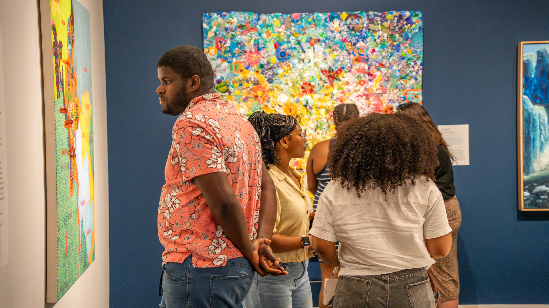 people walking in American art gallery at Mint Museum Uptown